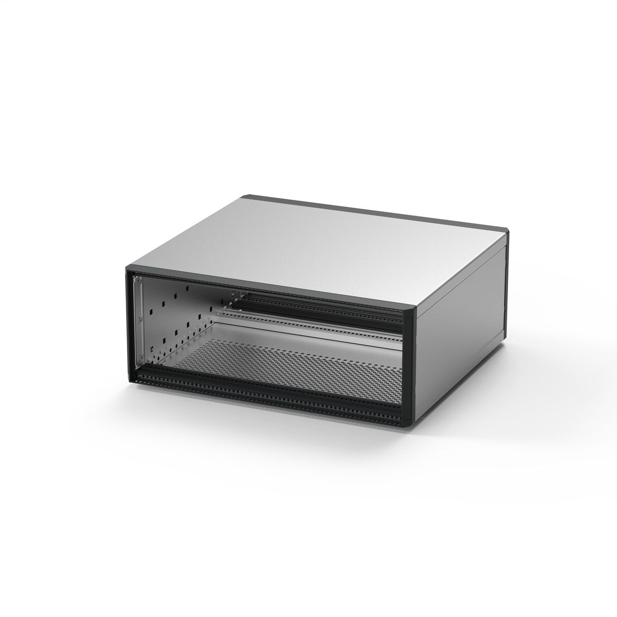 SCHROFF RatiopacPRO, Coffret complet, de bureau, blindé, avec garniture frontale, 6 U, 84 HP, 375 mm