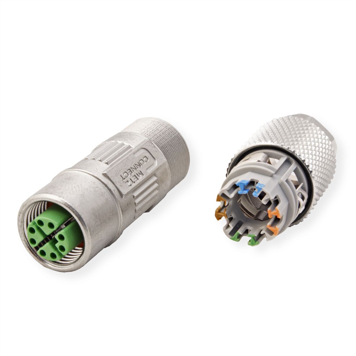 METZ CONNECT M12 Buchse IP67 gerade geschirmt, X-kodiert, Cat.6A