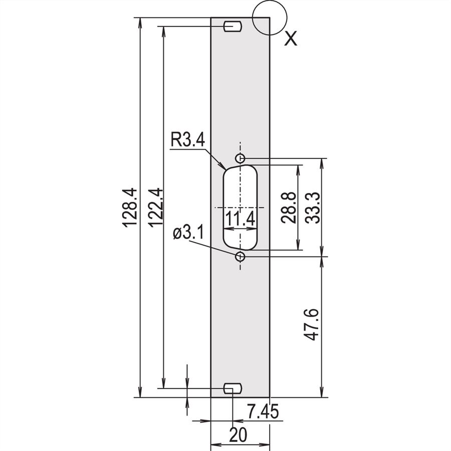 SCHROFF Face avant, plate, blindage Refrofit, découpe Sub-D, 3 U, 4 F, 1 x 15 broches, 2,5 mm, alu, face avant anodisée, face arrière conductrice