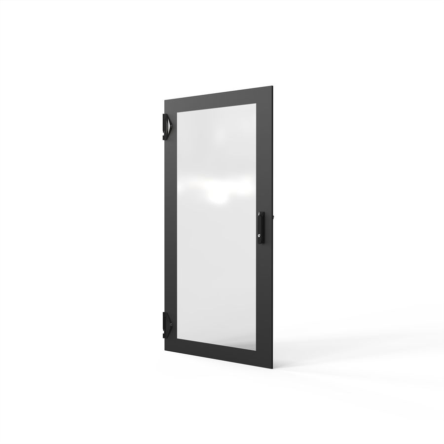 SCHROFF Porte en verre 1400H 800 IP55 fermeture 3 points RAL7021