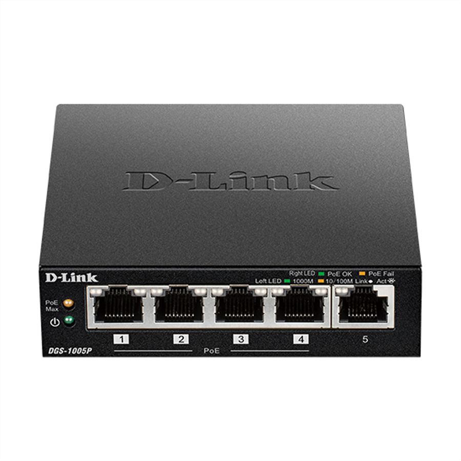 D-Link DGS-1005P/E Switch de bureau Gigabit PoE+ 5 ports 60W