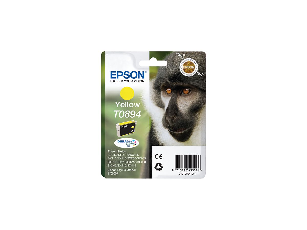 Epson Monkey Singlepack Yellow T0894 DURABrite Ultra Ink