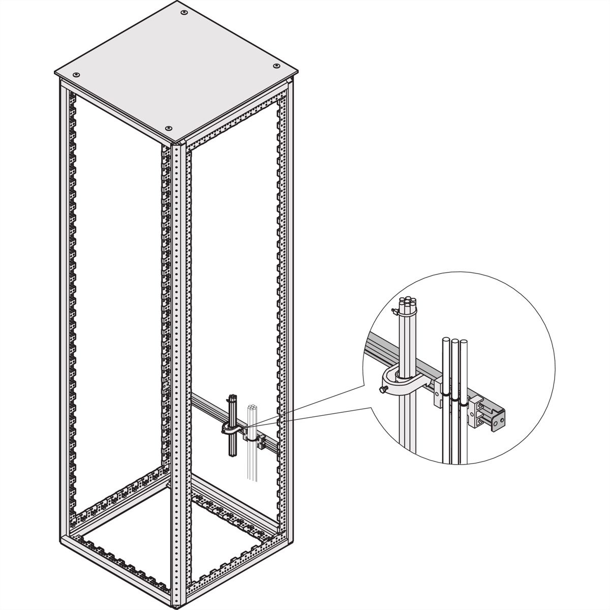 SCHROFF Varistar Rail en C pour largeur d'armoire 600W