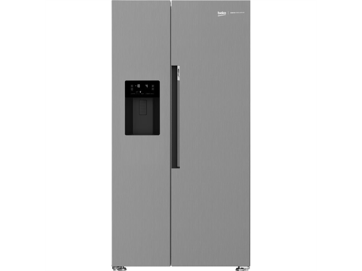 Beko Side by Side GN162341PTCHN, 525l, No Frost, silber, Wasserspender mit Ice