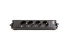 BACHMANN STEP BASE 4xCEE7/3 GST18, CEE 7/7 fiche de contact de protection C19 0,75m, noir