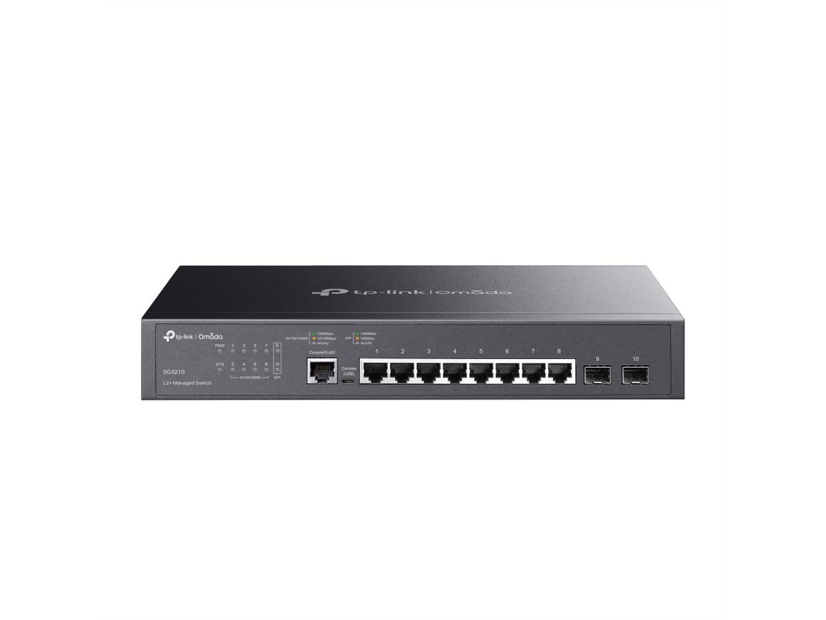 TP-Link SG3210 Switch , 8x Gigabit RJ45, 2x Gigabit SFP Slots