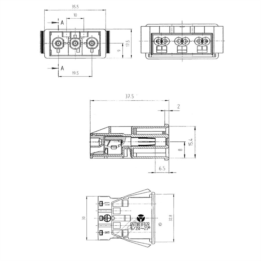 BACHMANN Connecteur mâle GST18i3