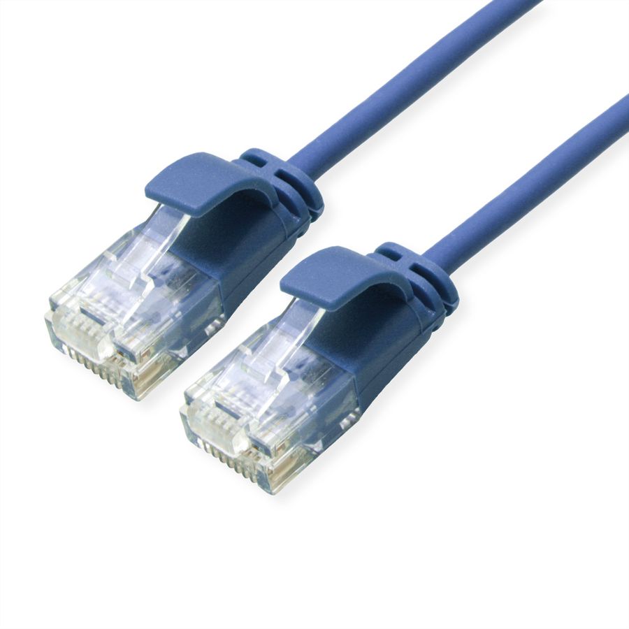 ROLINE UTP DataCenter Patchkabel Cat.6A (Class EA), LSOH, slim, blau, 0,5 m