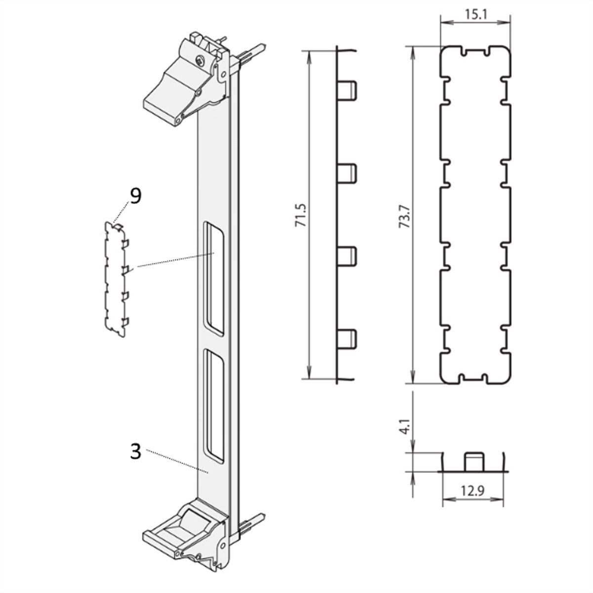 SCHROFF EMV-Abdeckung für PMC Mezzanine Frontplatten Ausbrüche - EMC ABDECKUNG 0,2MM SCHWARZ