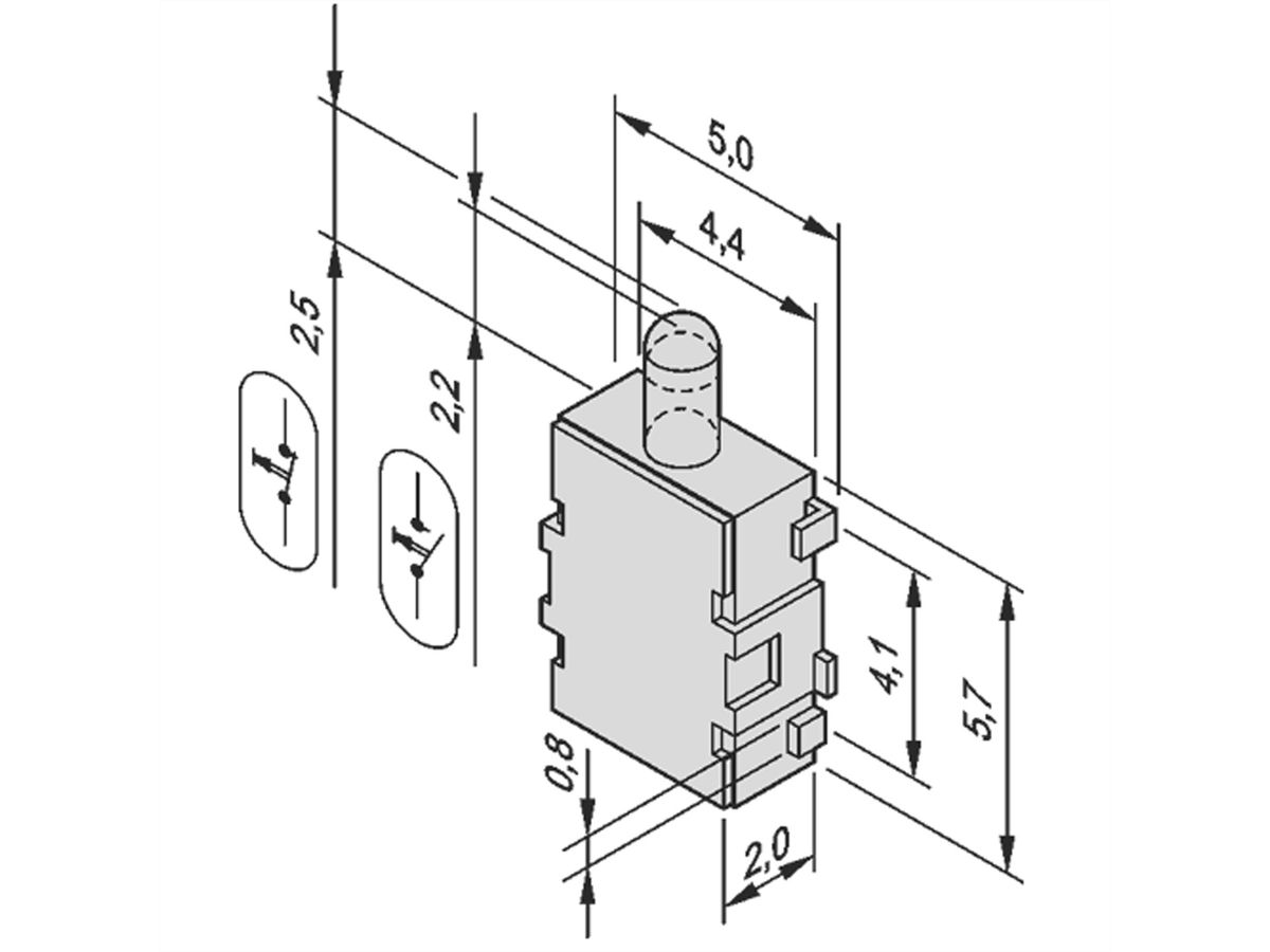 SCHROFF Mikroschalter für Carrier (Mid-size-AdvancedMC-Module) - MICRO SCHALTER SDS001 10STK