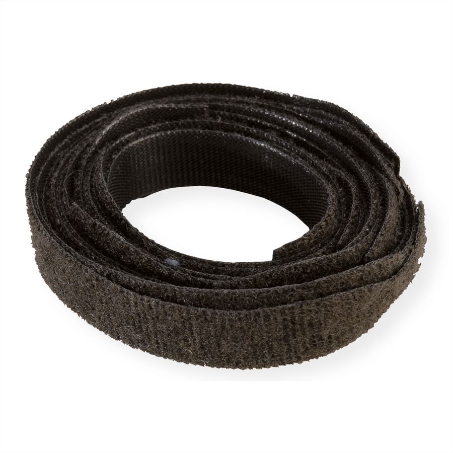 VELCRO® Bande avec languette, par 10, noir, 20 cm