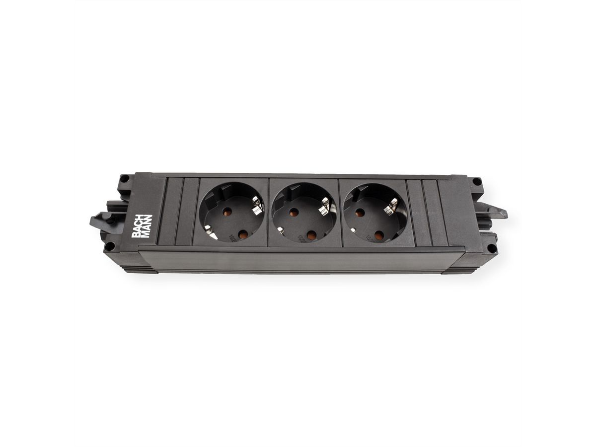BACHMANN STEP BASE 3xCEE7/3 GST18, sur BN2000 PDU câble de 2m, noir