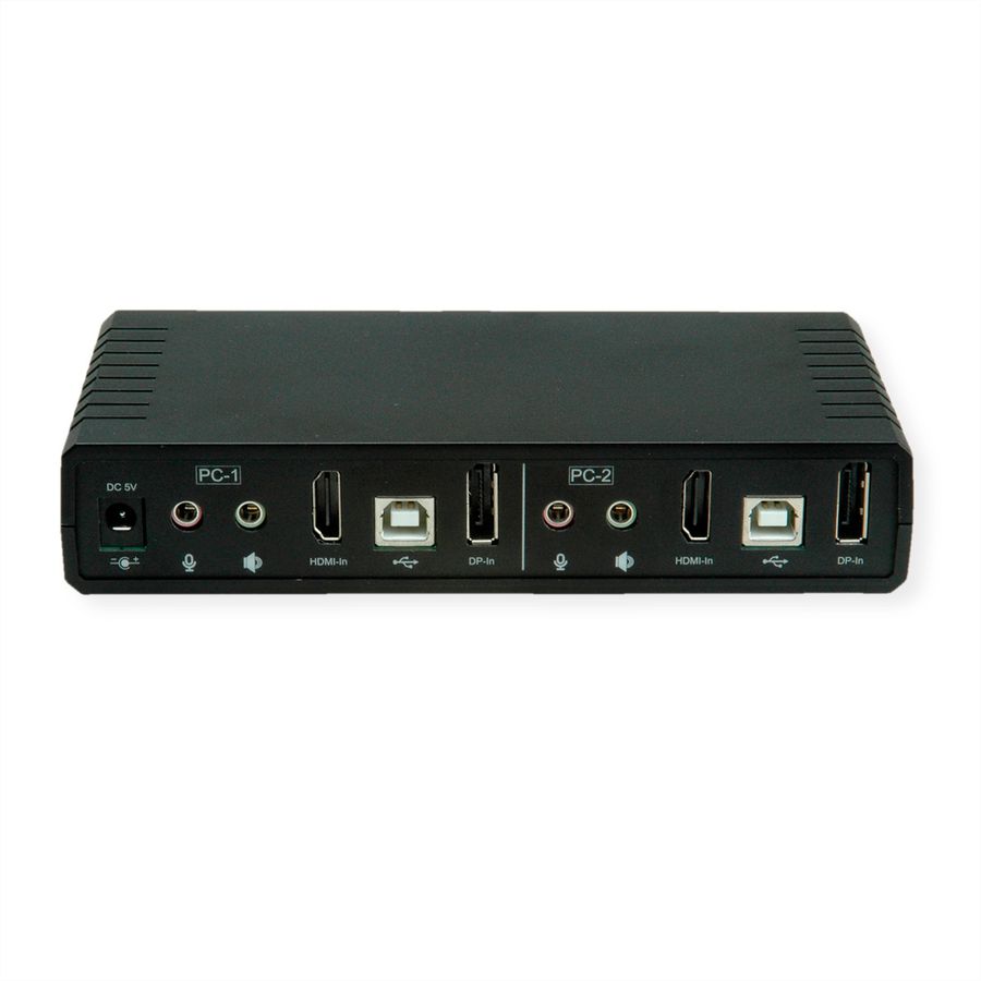 ROLINE Switch KVM Dual Head Audio, HDMI, 4K60, 1 Utilisateur - 2 PCs