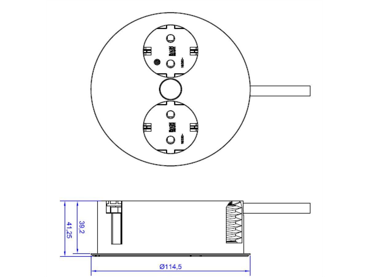 BACHMANN TWIST 2x contact de protection, embouts, fiche de montage à contact de protection, noir, 2 m