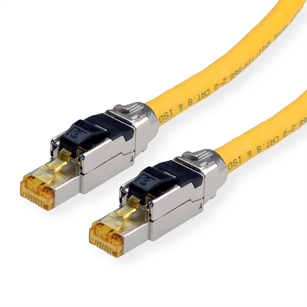 ROLINE S/FTP-(PiMF-) Patchkabel Cat.8 (Class I), LSOH, PoE, Massivdraht, gelb, 3 m