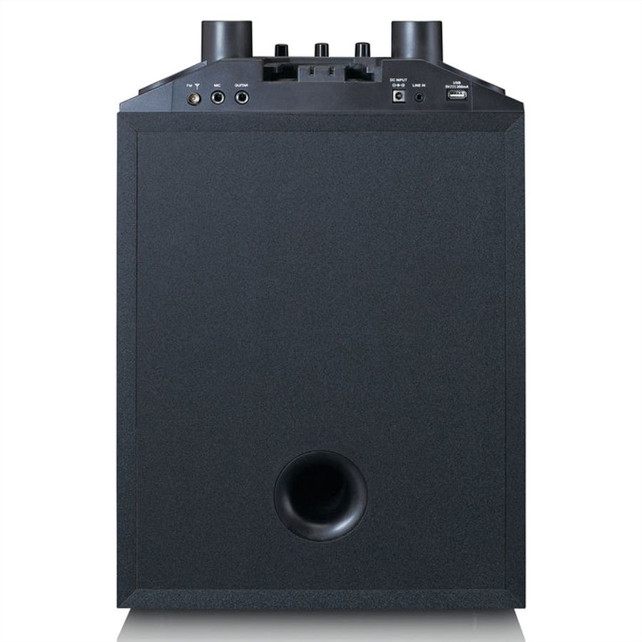 Lenco PA-Anlage PA-220BK, 2 Mikrofone,, BT, Party Licht, 120W RMS