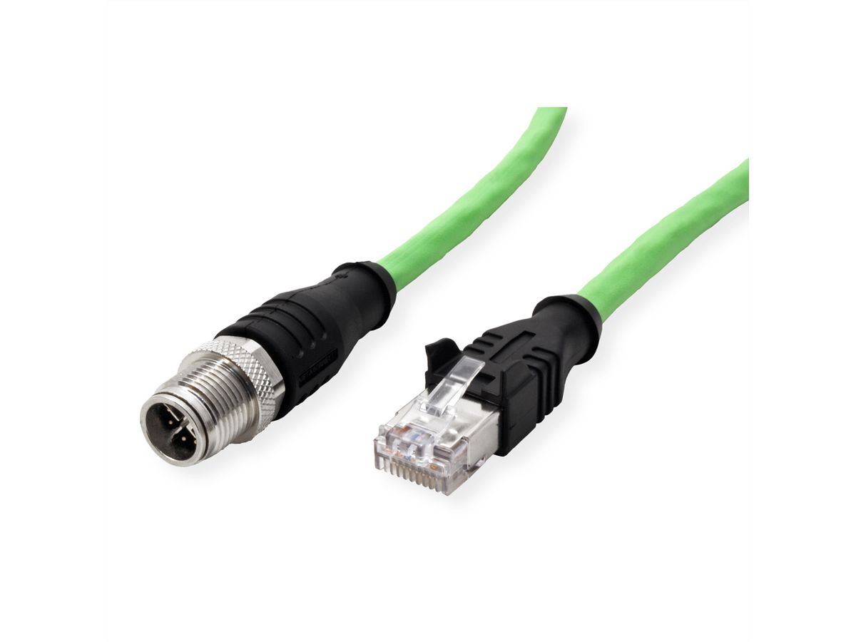 METZ CONNECT Verbindungsleitung M12 ST-RJ45 ST, 8-pol X-kodiert, gerade-gerade, 2 m
