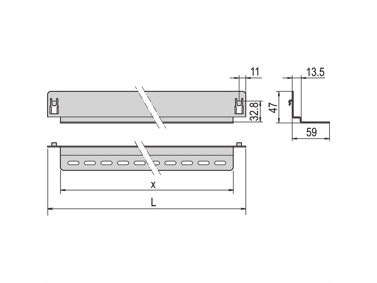 SCHROFF Gleitschiene - 19"GLEITSCHIENEN-SET 800T 2X