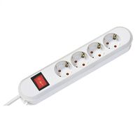 BACHMANN Prise multiple, 6x, interrupteur, blanche, blanc, 1,5 m