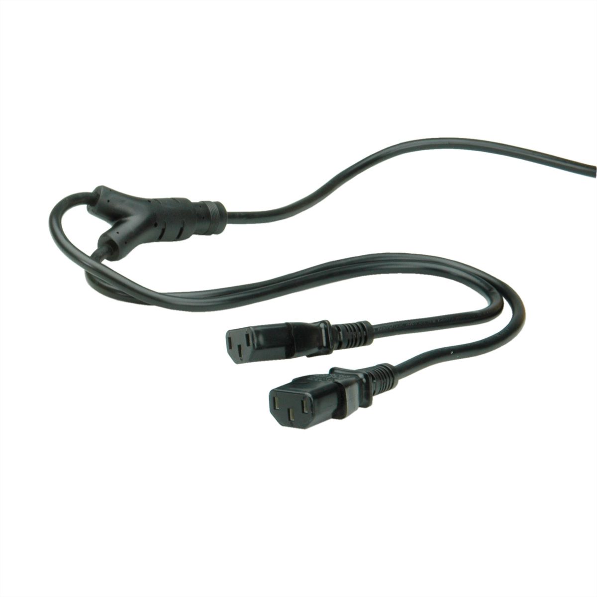 VALUE Câble d'alimentation en Y, noir, 2 m