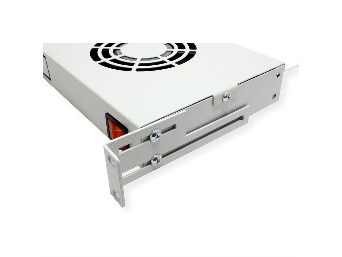 ROLINE 19" Unité de ventilation, 2 ventilateurs, Thermostat gris