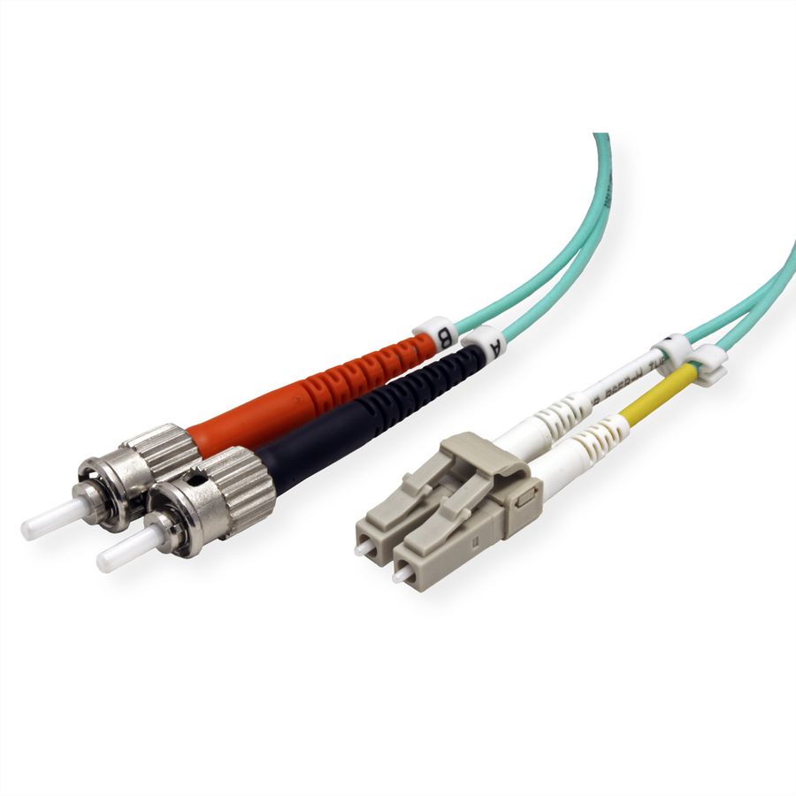 ROLINE LWL-Kabel 50/125µm OM3, LC/ST, türkis, 0,5 m