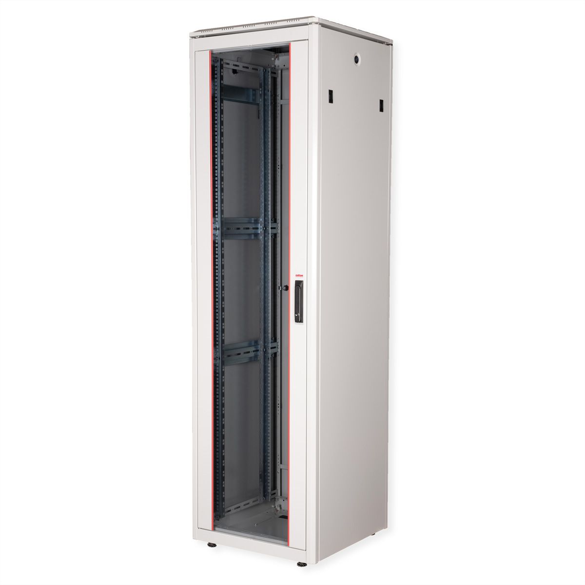 ROLINE 19-Zoll Netzwerkschrank Pro 42 HE, 600x600 BxT Glastür grau