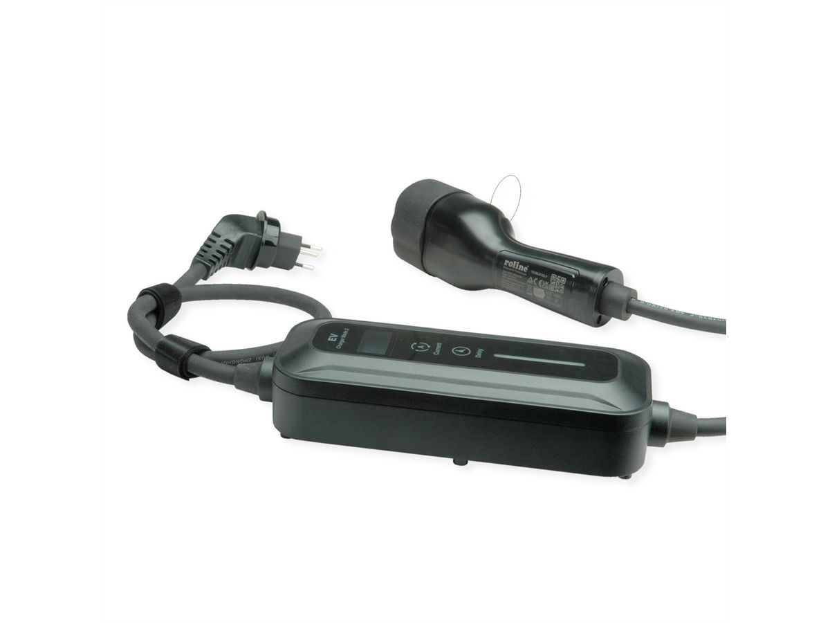 ROLINE Câble portable de recharge VE CEE7/7 - Type2, 1 phase, 250VAC (1P+N+E), 32 A, 7,4 kW, 5 m