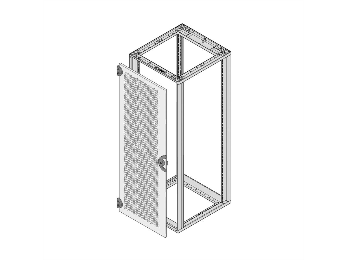 SCHROFF Novastar Porte en acier perforé, 16 U, RAL 7021