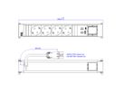 BACHMANN POWER FRAME 4xCEE7/3 1xCM 1xUSB A/C 22W 0,2m RAL9010