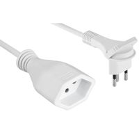 Schönenberger Rallonge à 3 pôles, 2m, blanc, H05VV-F 3G1.0mm2