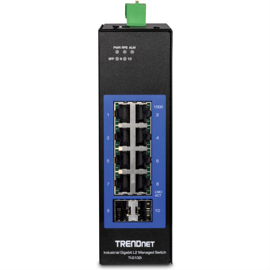 TRENDnet TI-G102i DIN-Rail Switch 10-Port Industrial Gigabit L2