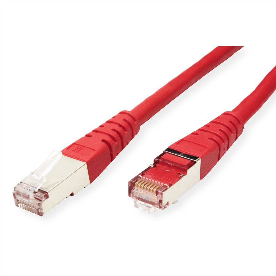 Cordon ROLINE Cat.6 (Classe E) S/FTP (PiMF), rouge, 0,3 m