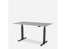 WRK21 Schreibtisch Work 140 x 80 cm, Höhenverstellbar, Grau Uni / Schwarz