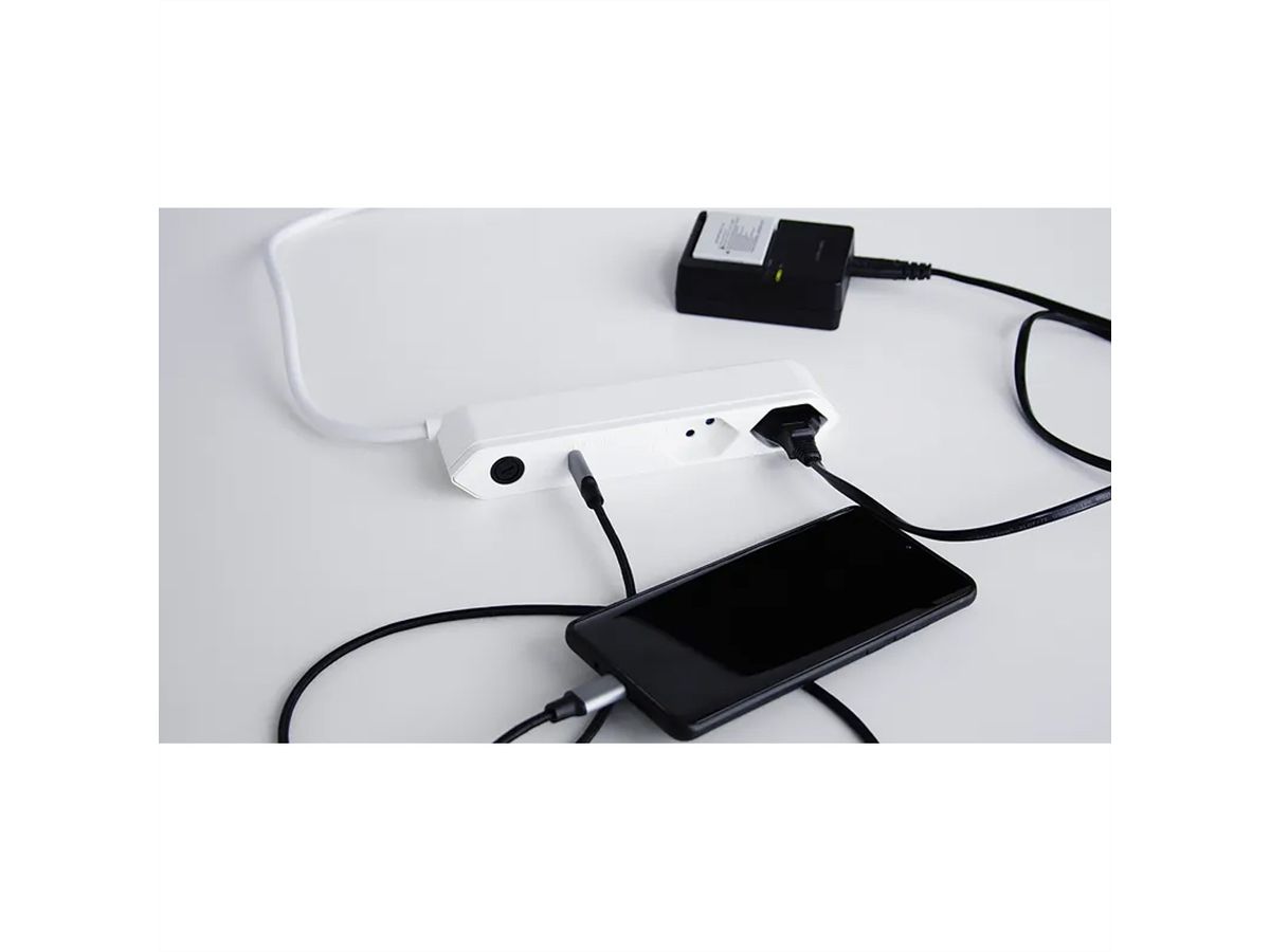 Steffen Steckdosenleiste IQ 2fach, 2xT13 + 1xUSB-C PD 18W, weiss, 1.5m