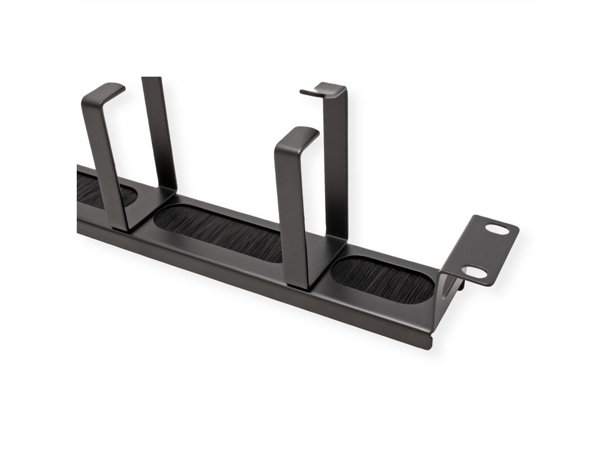 VALUE 19-Zoll-Frontplatte, 4 Ösen Typ G, Kabeldurchführung (Bürste), schwarz