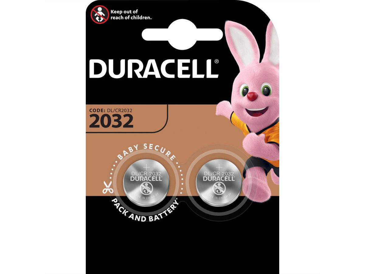 DURACELL Knopfzelle CR2032-2, 2er Pack