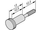 Vis à collerette de SCHROFF, tête moletée version longue, M2.5 x 12.3 mm, laiton nickelé, 100 pièces