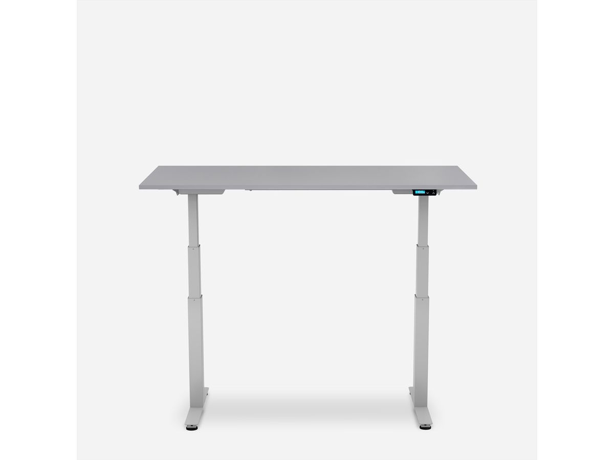 WRK21 Schreibtisch Work 120 x 80 cm, Höhenverstellbar, Grau Uni / Grau