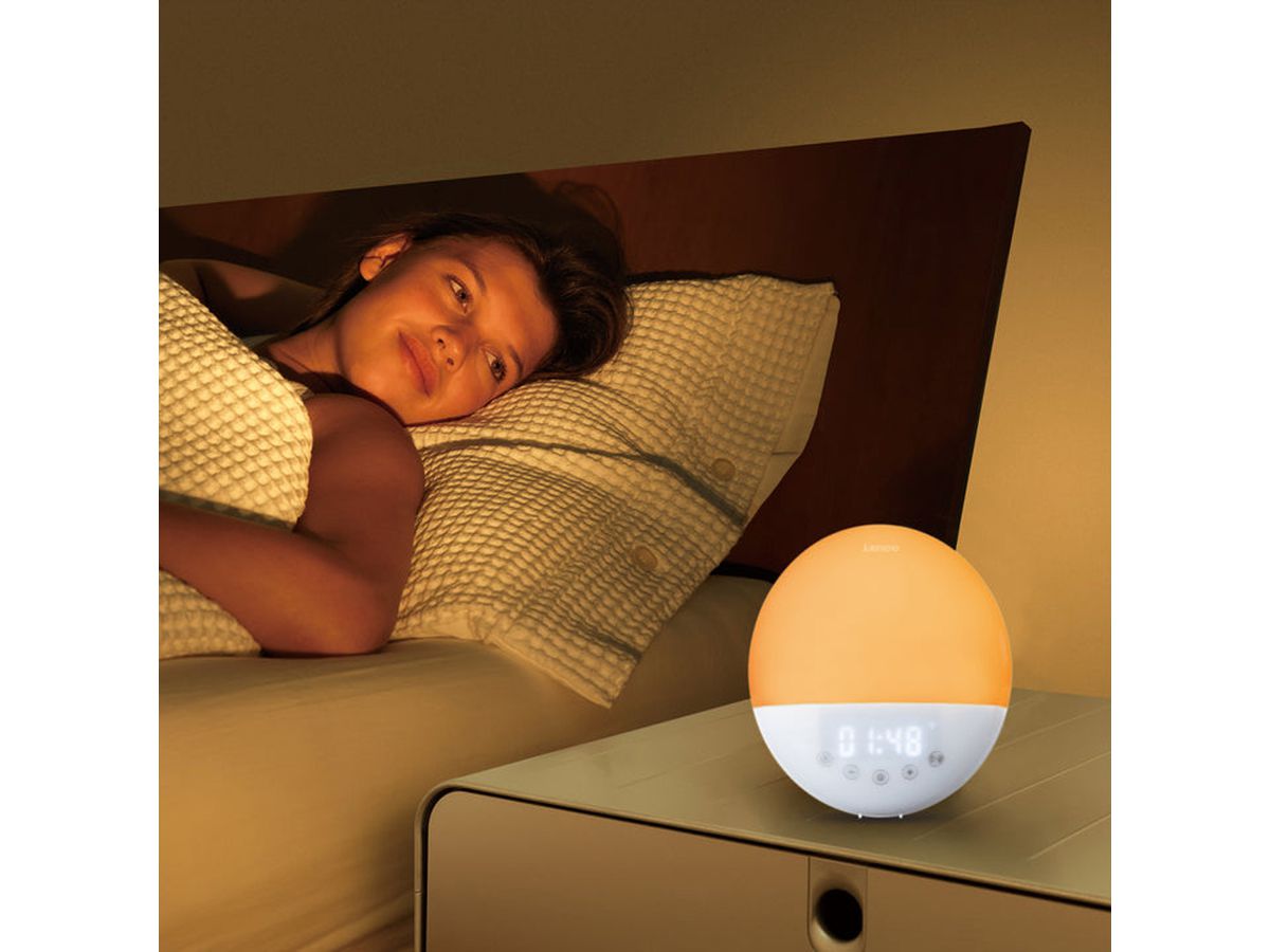 Lenco Radio Wecker CRW-110WH weiss, gesteuerte Aufwachfunktion