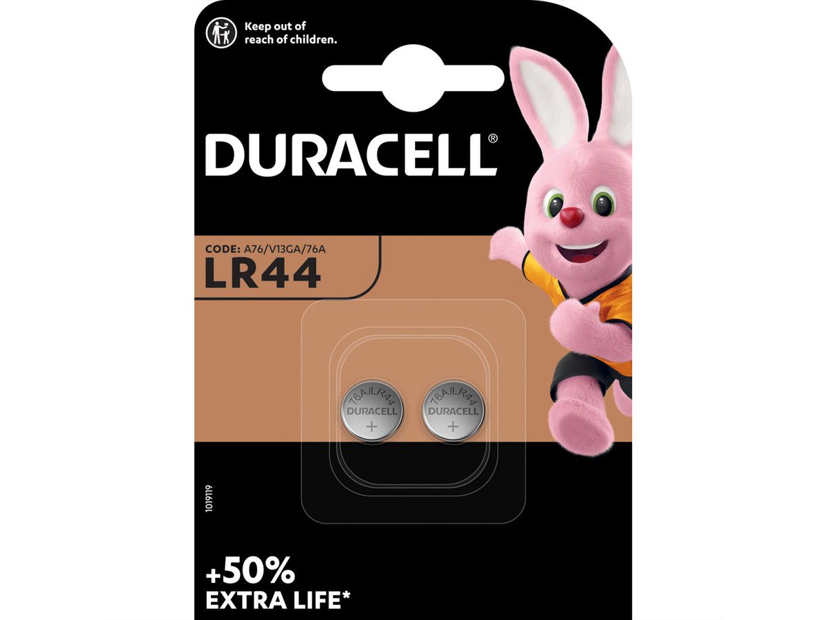 DURACELL Pile bouton LR44, par 2