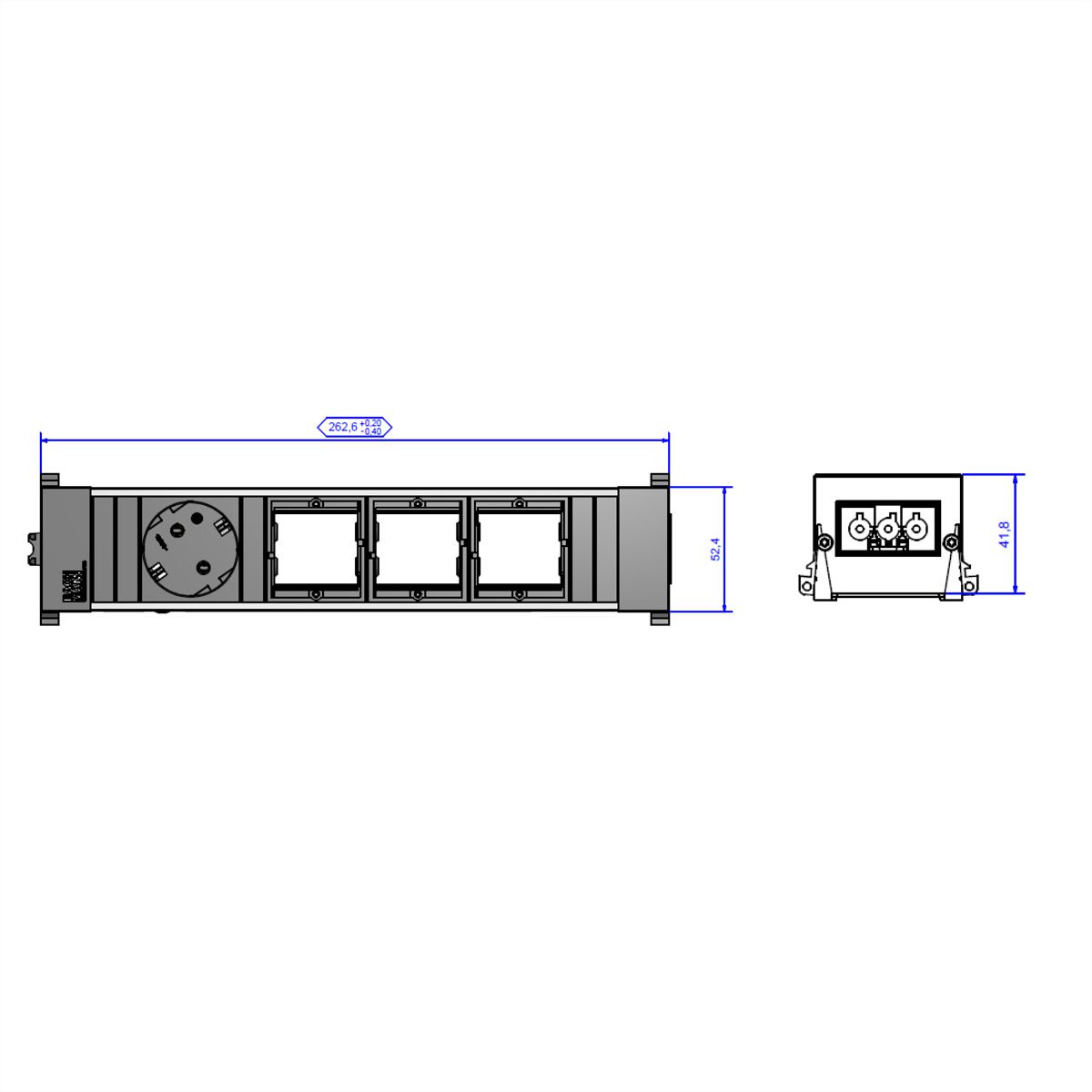 BACHMANN CONFERENCE TOP FRAME Medium Insert 1x contact de protection 3x ABD