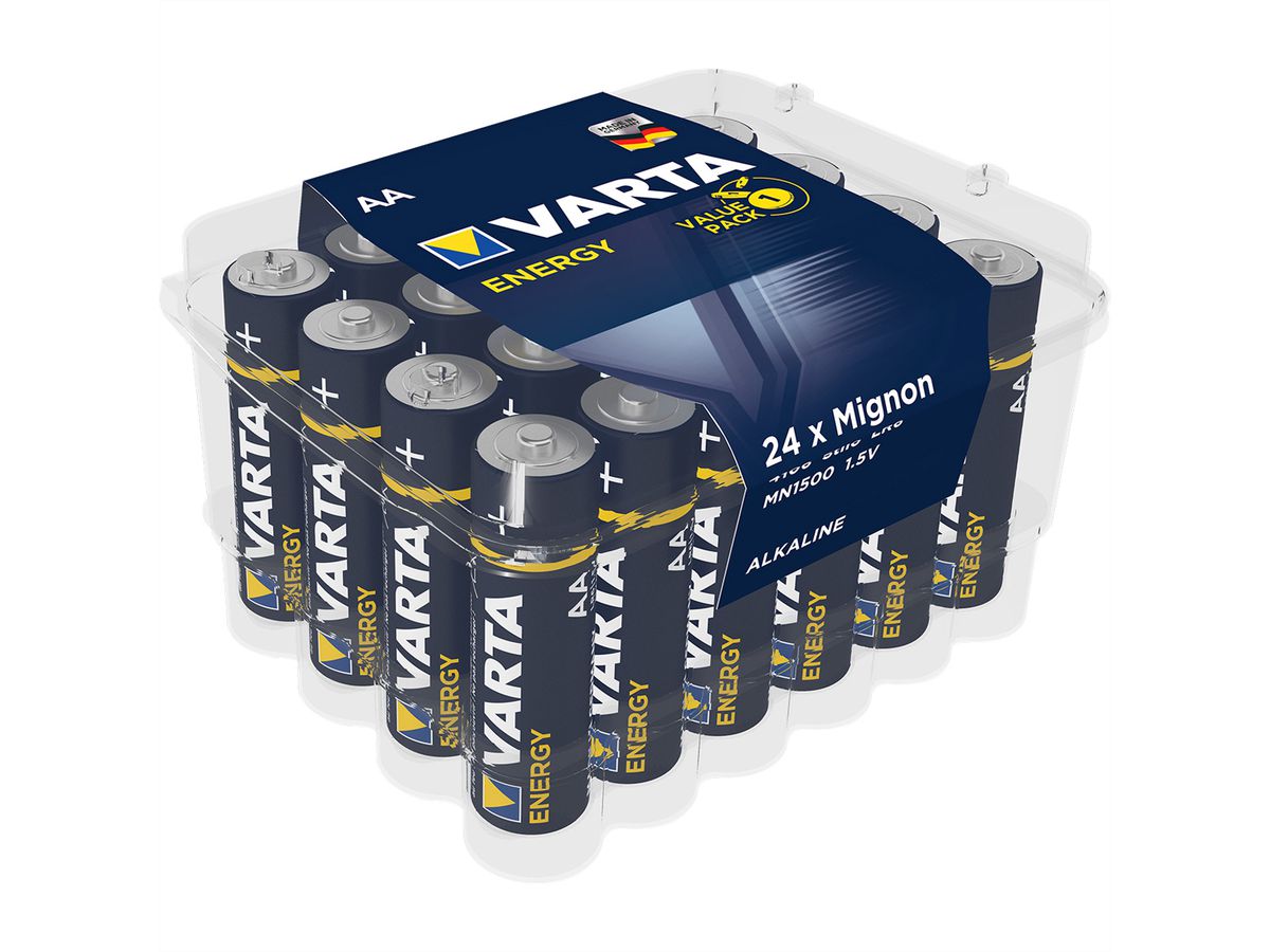 VARTA Piles Mignon AA / AM-3 / LR 6, 1,5V, pack de 24