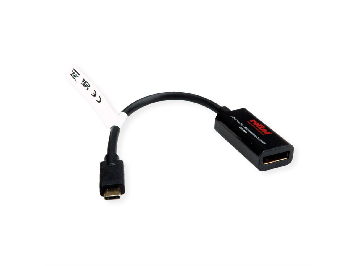 ROLINE Câble adaptateur USB-C - DisplayPort, v1.2, M/F, bidirectionnel, 0,2 m