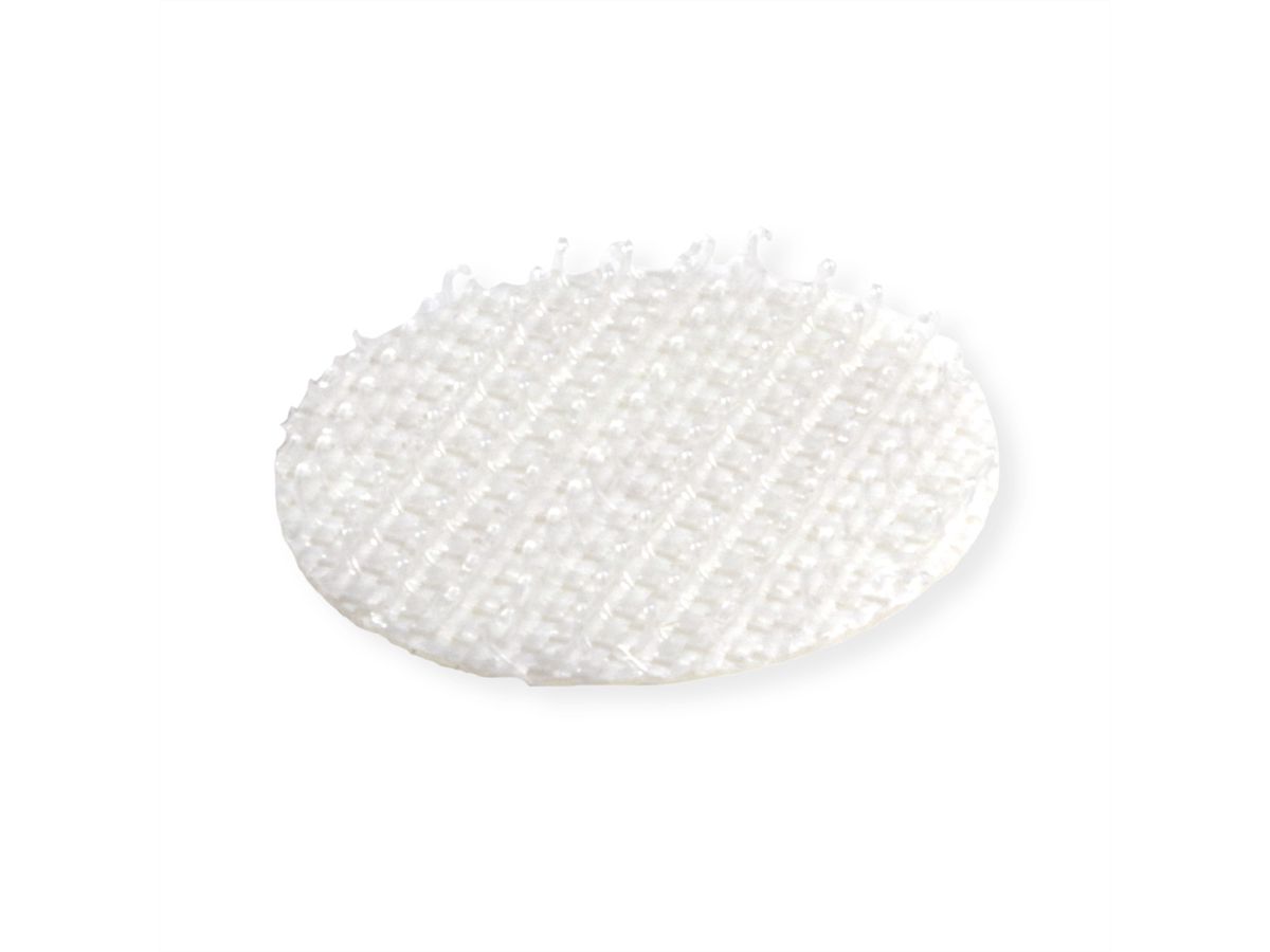 VELCRO® Boutons ronds 19mm x 125 blancs, crochets autocollants