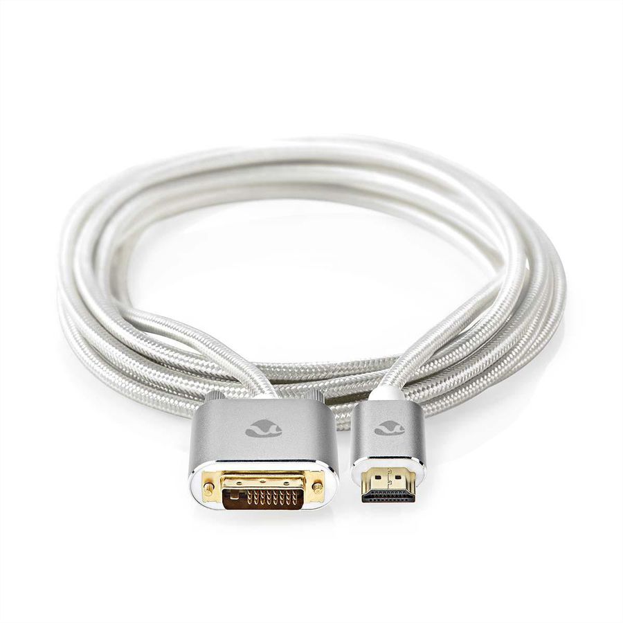 Nedis DVI zu HDMI, ST/ST, silber, 2 m