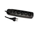 Schönenberger Steckdosenleiste, 5fach T13, mit Schalter, schwarz