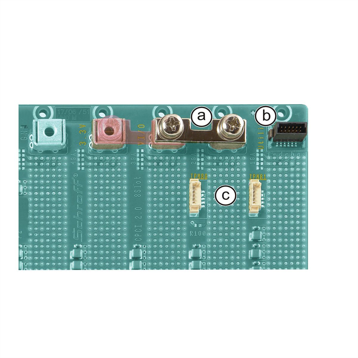 Carte-mère CPCI SCHROFF, Slot Right, 3 U, 4 slots, 32-Bit, 5 V VI/O