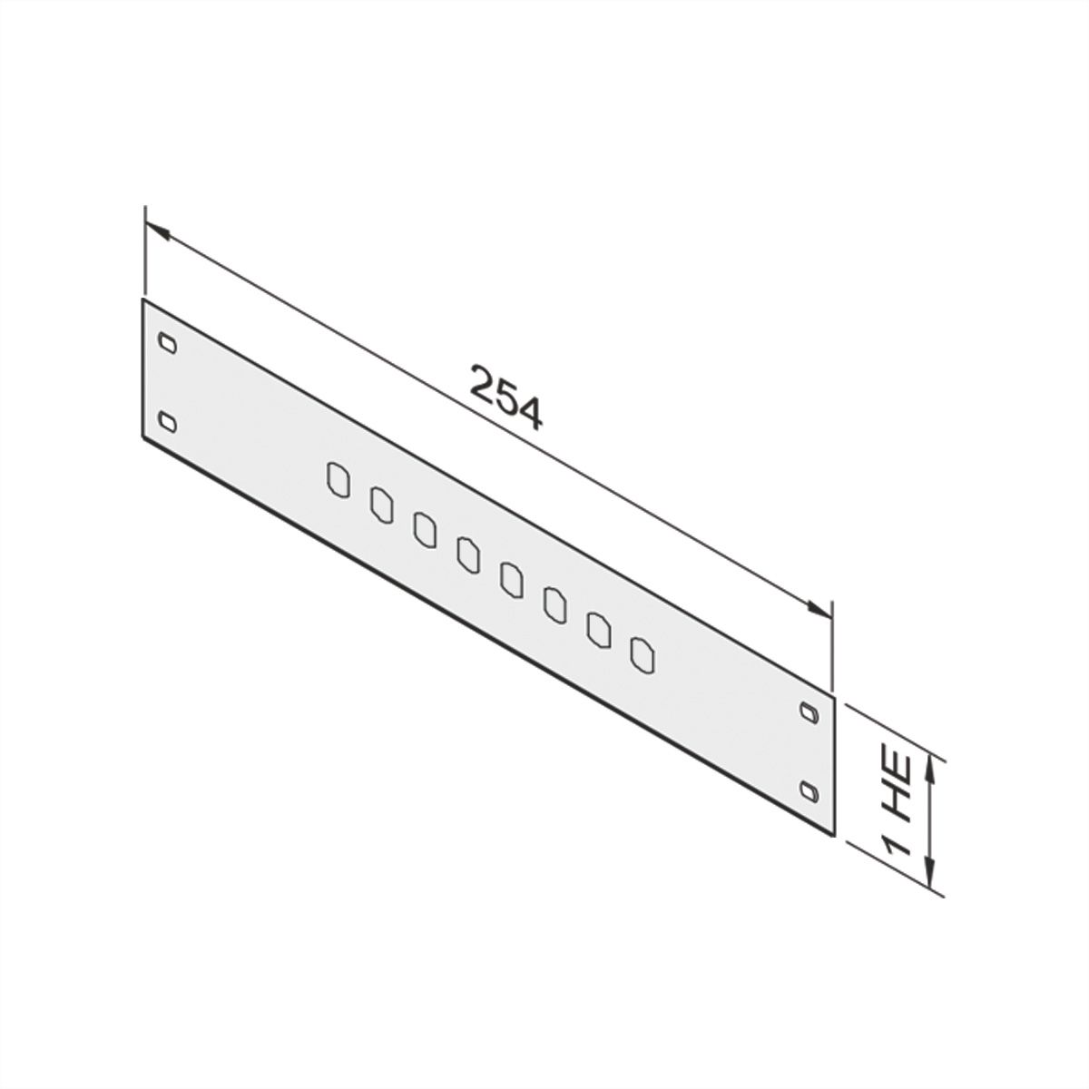 SCHROFF 10"-Frontplatten - FRONTPLATTE 10" 8 PORTS ST