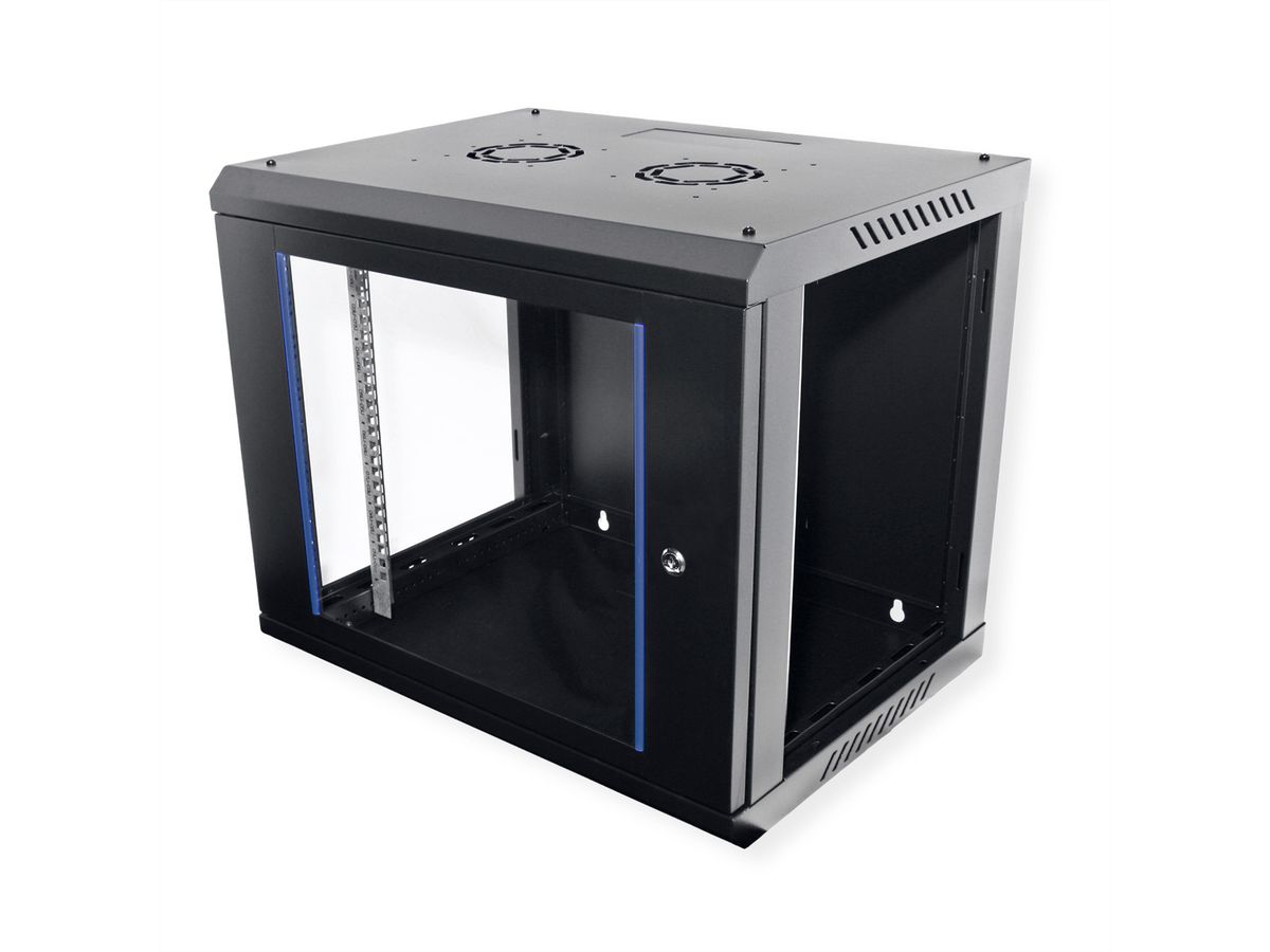 VALUE Boîtier mural 19 pouces 9U, 600 x 450 mm, noir, kit à assembler
